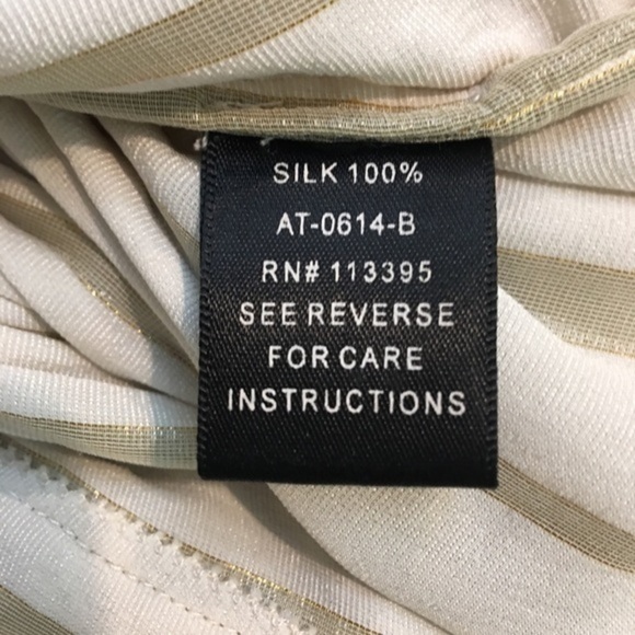 Aryn K Stripe Silk Velvet Side Gather Top - Picture 6 of 6